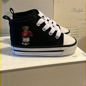 Polo Ralph Lauren Hamptyn USA Basketball Bear Baby Booties 3-6 Months Shoes Sz 2